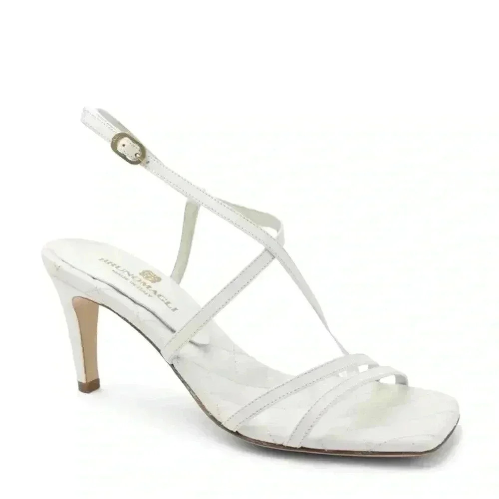 Bruno Magli Sandal Strappy White Leather